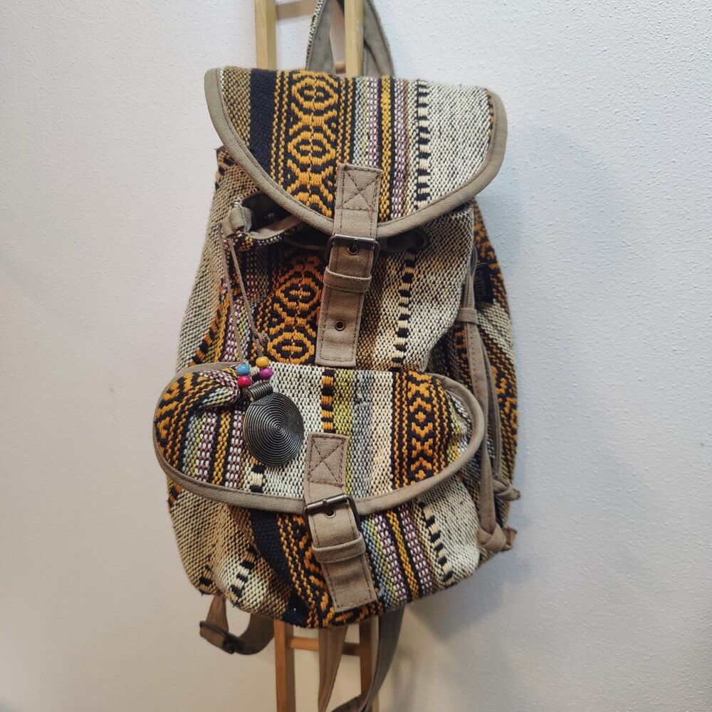 Bohemian Striped Backpack Catori